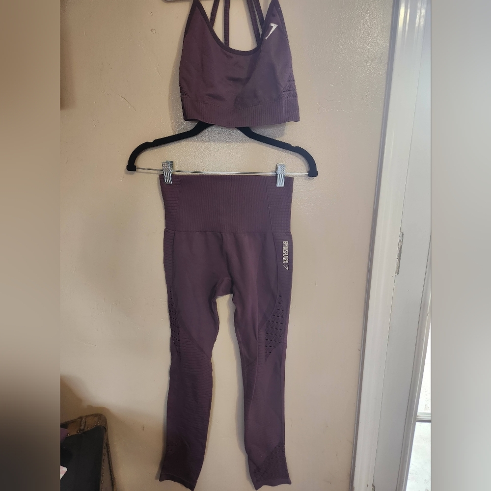Gymshark Purple Seamless Leggings With Matching Sports Bra